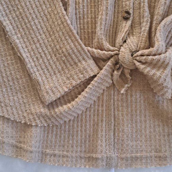 Urban Outfitters Out From Under Jojo Oversized Thermal Button-Front / tan - S - Picture 3 of 4